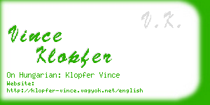 vince klopfer business card
